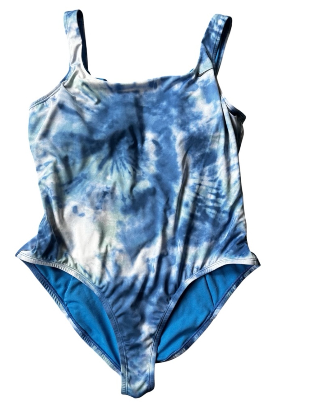 Nike Women’s One Piece Swimsuit Size XL Padded Blue Tie Dye